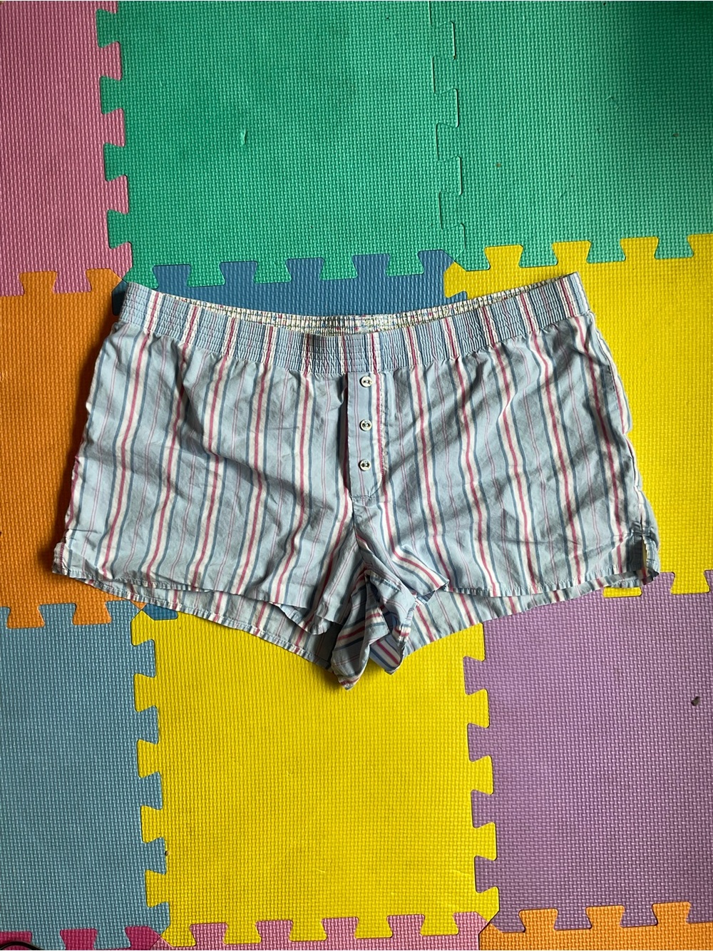 💤Gap Body Striped Cotton Poplin Pajama Boxer Lounge Shorts Small Preppy